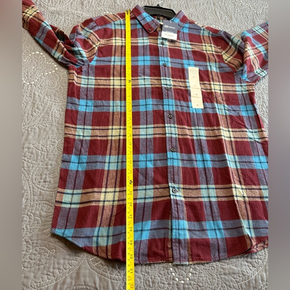 St Johns Bay Men’s Burguny Multi Plaid Button Down Flannel Shirt NWT Siz… - Picture 5 of 8